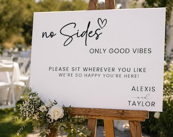No Sides Only Good Vibes Wedding Seating Sign Wedding Seating Chart Beach Wedding Welcome Sign  Printable Download Sign