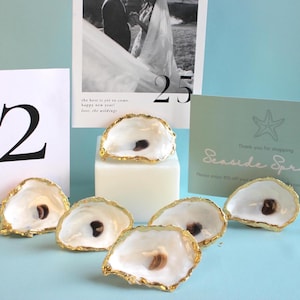 Oyster Shell Place Card Holder for Beach Wedding Table Decor Beach Themed Seashell Party Favor for Luxury Beach Wedding Table Setting Gifts