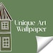 Vintage Absurd Exotic Fish Wallpaper, Dark Wall murals, Bathroom traditional Wallpaper, Nursery Wall Decor, Canvas, Vinyl Wallpaper
