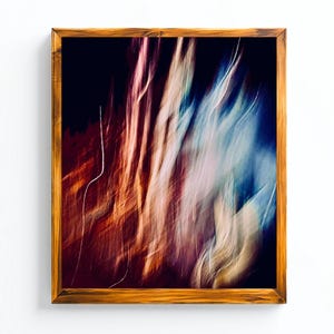 Colorful lights photo digital art print,Blurred lights photo print,neon playful photo wall art,Wavey art print, Unique  art