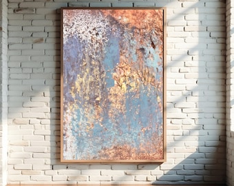 Abstract Copper Wall Art: Modern Textured Painting (Digital Download)