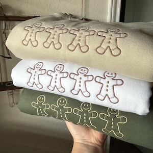 Gingerbread Christmas Sweater | Festive Unisex Crewneck with Embroidered Christmas Tree - Cozy Seasonal Style