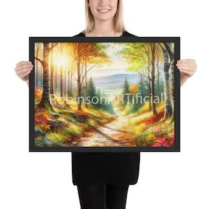 Forest | Watercolour | Digital Download | Digital Art Print | Wall Art | AI Generated | AI Art | Home Decor | Printable Art | Autumn Art