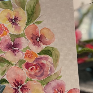 Schöne handgemalte Aquarellkarte. Ostern, Muttertag, Geburtstag, Vatertag besonderer Anlass, Valentines, Blumen, Weihnachten