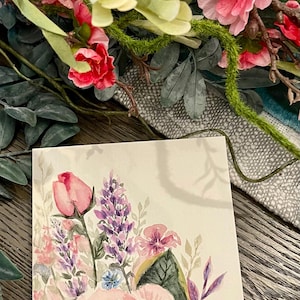 Hermosa tarjeta de acuarela pintada a mano. Pascua, día de la madre, cumpleaños, ocasión especial del día del padre, San Valentín, flores, Navidad.