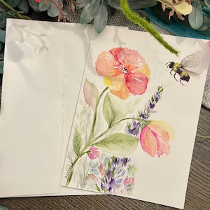 Hermosa tarjeta de acuarela pintada a mano. Pascua, día de la madre, cumpleaños, ocasión especial del día del padre, San Valentín, flores, Navidad.