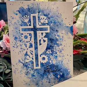 Hermosa tarjeta de acuarela pintada a mano. Pascua, día de la madre, cumpleaños, ocasión especial del día del padre, San Valentín, flores, Navidad.