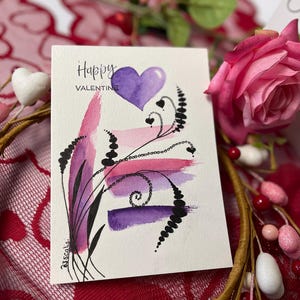 Hermosa tarjeta de acuarela pintada a mano. Pascua, día de la madre, cumpleaños, ocasión especial del día del padre, San Valentín, flores, Navidad.