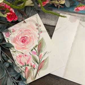 Hermosa tarjeta de acuarela pintada a mano. Pascua, día de la madre, cumpleaños, ocasión especial del día del padre, San Valentín, flores, Navidad.