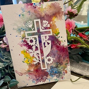 Hermosa tarjeta de acuarela pintada a mano. Pascua, día de la madre, cumpleaños, ocasión especial del día del padre, San Valentín, flores, Navidad.