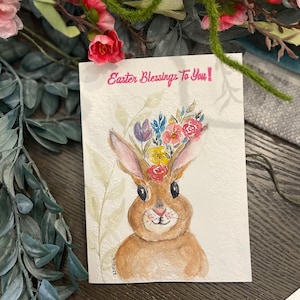 Hermosa tarjeta de acuarela pintada a mano. Pascua, día de la madre, cumpleaños, ocasión especial del día del padre, San Valentín, flores, Navidad.