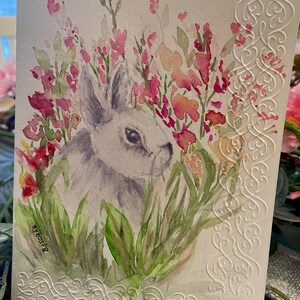 Hermosa tarjeta de acuarela pintada a mano. Pascua, día de la madre, cumpleaños, ocasión especial del día del padre, San Valentín, flores, Navidad.