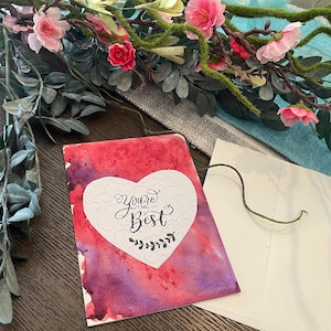 Hermosa tarjeta de acuarela pintada a mano. Pascua, día de la madre, cumpleaños, ocasión especial del día del padre, San Valentín, flores, Navidad.