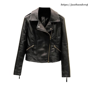 Blouson en cuir pour femme Blouson en cuir de mouton 100 % fait main Blouson de motard en cuir fait main pour femme Blouson en cuir de mouton doux, chaud, léger et durable