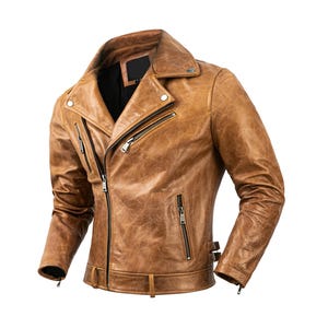Blouson en cuir 100 % véritable pour homme Blouson en cuir de mouton original Blouson de motard en cuir de mouton véritable Blouson en cuir de course fait main