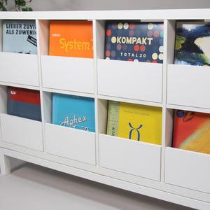 Vinyl Record Dig Storage for IKEA Kallax：DIY Drawers, LP Part Cabinet ｜Minimalist Hack for Turntable Fave Music, Dj Insert Box, & high-gloss