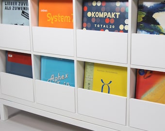 Almacenamiento de discos de vinilo para Kallax de IKEA: cajones DIY, armario para discos de vinilo ｜Truco minimalista para tu tocadiscos, caja de inserción de DJ y alto brillo