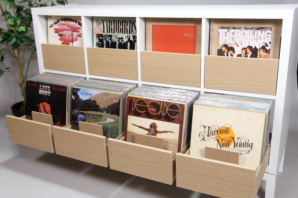 IKEA Kallax Vinyl Record Storage Drawers, LP Cabinet Hack, Minimalist ...