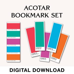 ACOTAR Bookmark Set | A Court of Thorns and Roses Bookmarks Digital Download | Printable Bookmarks | ACOTAR Merch
