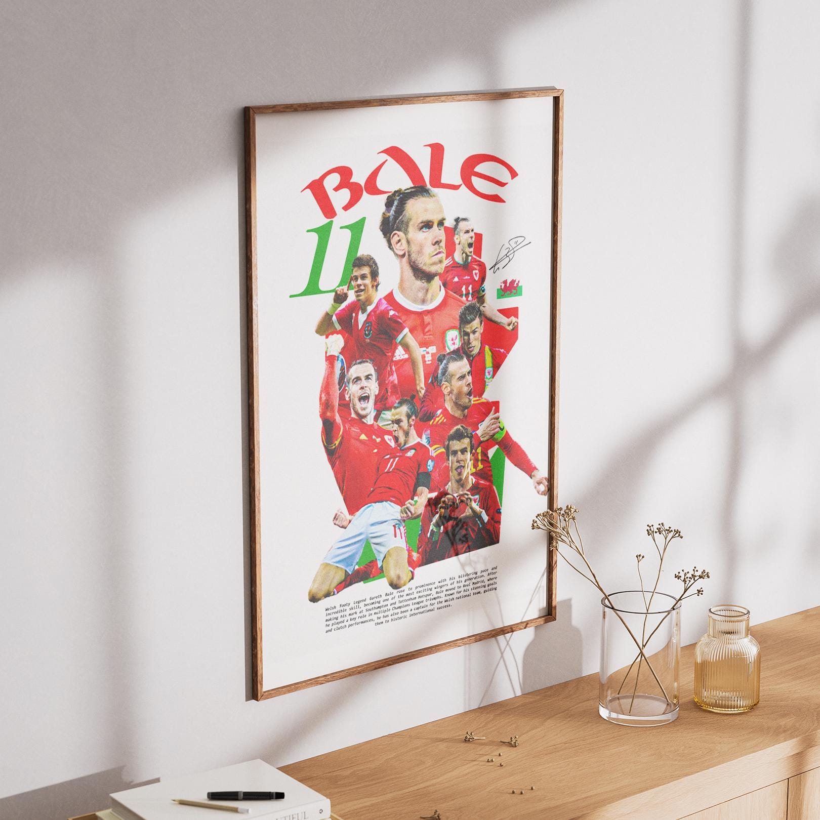 Gareth Bale Wales Football Poster – Vintage Sports Wall Art, Retro Football  Print, Welsh Legend, Euro Hero, Football Gift Idea, image size:1620x1620