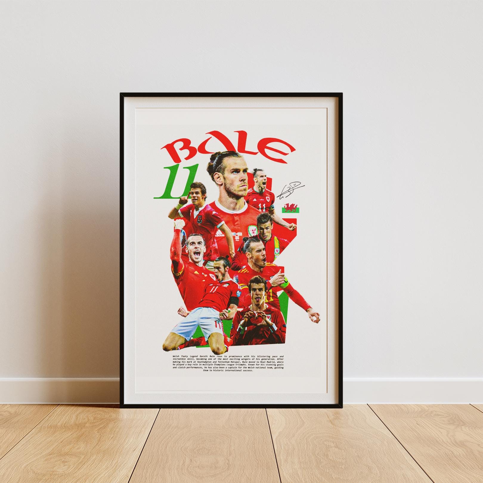 Gareth Bale Wales Football Poster – Vintage Sports Wall Art, Retro Football  Print, Welsh Legend, Euro Hero, Football Gift Idea, image size:1620x1620