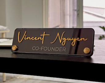 Personalized  Desk Name Plate | Custom Office Decor | Personalized Gifts | Acrylic Name Plate | Gifts for Coworker