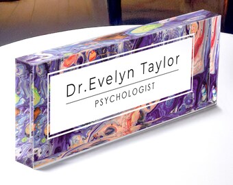 Desk Plaque | Personalized  Acrylic Name Plate | Custom Office Desk Decor | Acrylic Name Plate | Teacher Name Plate | Name Plate For Desk