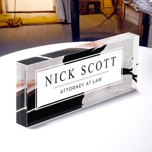 Lawyer Office Desk Name Plate | Acrylic Name Plate | Desk Plaque | Custom Office Decor | Professional Acrylic Desk Plaque for Attorneys