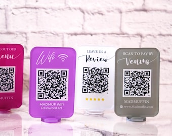 Mini QR Code Sign,Multi QR Code Social Media Sign, Salon Sign, Nails Beauty Sign