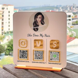CUSTOM QR Code Sign, Personalized Payment Instagram Facebook Zelle Cashapp Google Social Media Sign, Beauty Sign, Scan To Pay Sign