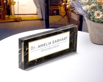Custom Office Decor | Personalized  Desk Name Plate | Personalized Gifts | Acrylic Name Plate | Gifts for Coworker