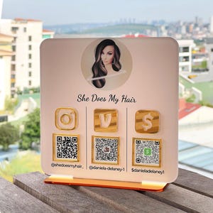 Custom Acrylic QR Code Sign, Social Media Scan To Pay, Business Logo, Nail Salon