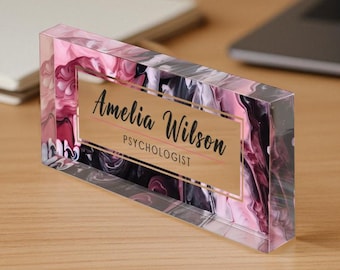 Doctor Desk Name Plate – Personalized Acrylic Name Plaque | Modern Desk Plaque for Creative Workspaces  | Acrylic Name Plate