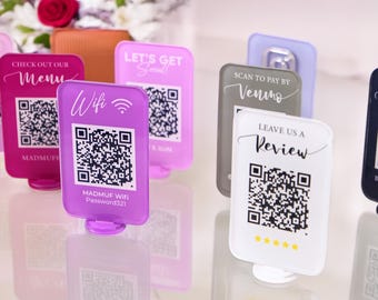 CUSTOM Mini QR Code Sign, Payment Sign, Multi QR Code Social Media Sign, Salon Sign, Nails Beauty Sign