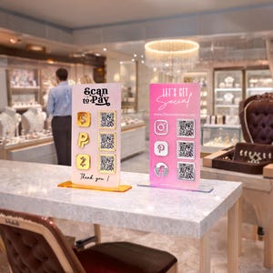 QR code sign
Social Media sign
Business Signage
Beautician Sign
Connect with us
mini sign
payment sign
acrylic sign
scan to pay sign
qr code aufsteller
tip sign
social media plaque
qr code stand