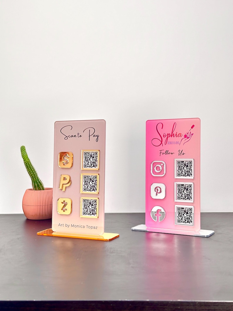 QR code sign
Social Media sign
Business Signage
Beautician Sign
Connect with us
mini sign
payment sign
acrylic sign
scan to pay sign
qr code aufsteller
tip sign
social media plaque
qr code stand