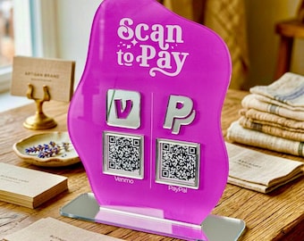 Custom Acrylic QR Code Sign, Social Media Scan To Pay, Payment Sign, Business Logo