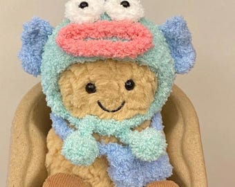 Adorable Crocheted Plush Costume - Peanut Toy Hat and Bag Set for All Ages - Handmade Plushie Outfit