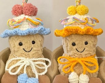 Crocheted Birthday Cake Hat: Plush Costume Outfit (Fits 4-6 inch Toys)