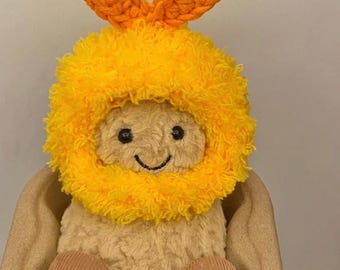 Handmade Crocheted Jellycat Costume - Cute Tempura Shrimp - Dressing Outfit to fit Jellycat - Toy hat for All Ages
