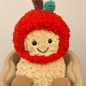 Adorable Crocheted Plush Apple Costume - Peanut Toy Hat for All Ages - Handmade Plushie Outfit