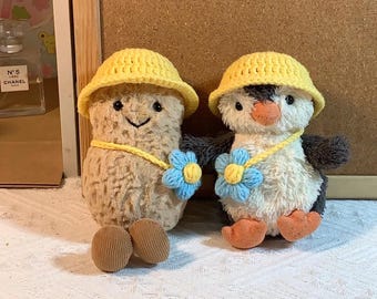 Adorable disfraz de flor de peluche tejido a crochet - Gorro de juguete Jellycat para todas las edades - Conjunto de peluche hecho a mano