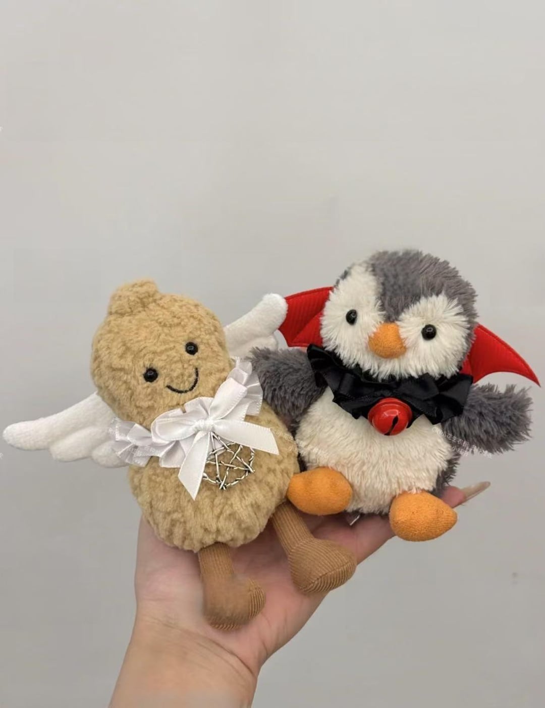 Adorable Crocheted Plush Costume - Angel and Demon - Peanut Toy Hat for ...