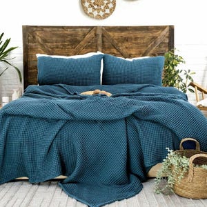 Organic %100 CottonWaffle Blanket: Bedspread & Pillowcase