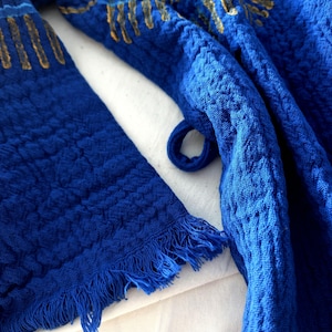 Kimono i ekologisk bomull, handdekorerat motiv med onda ögat, turkisk muslinstrandöverdrag bild 5