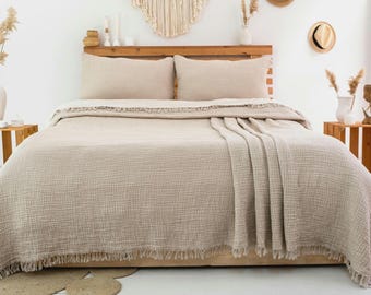 Luxury Muslin Bedspread: Soft Gauze Blanket