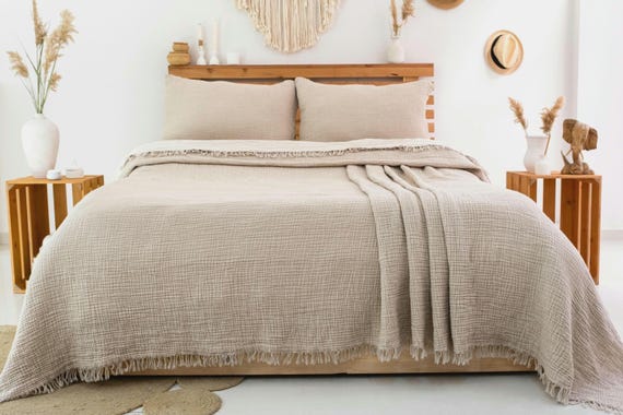 Luxury Muslin Bedspread: Soft Gauze Blanket