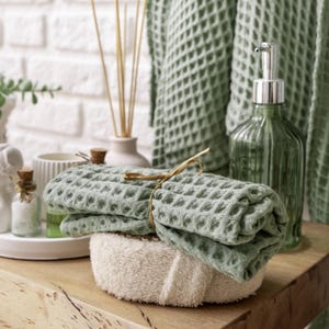 Organic Cotton Waffle Weave Towel Set: Soft Bath & Hand Towels