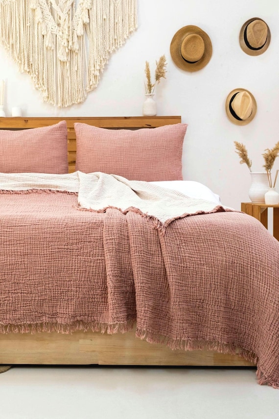 Organic Turkish Cotton Muslin Bedding Set: Extra Soft Gauze Blanket