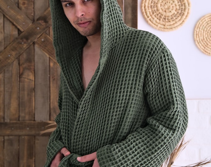 Luxury Men's Robe, %100 Organic Cotton Loungewear